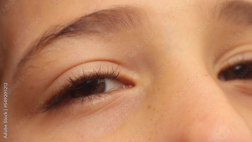 Hazel Eye close up. Eyes of a little girl. The Cornea is clearly