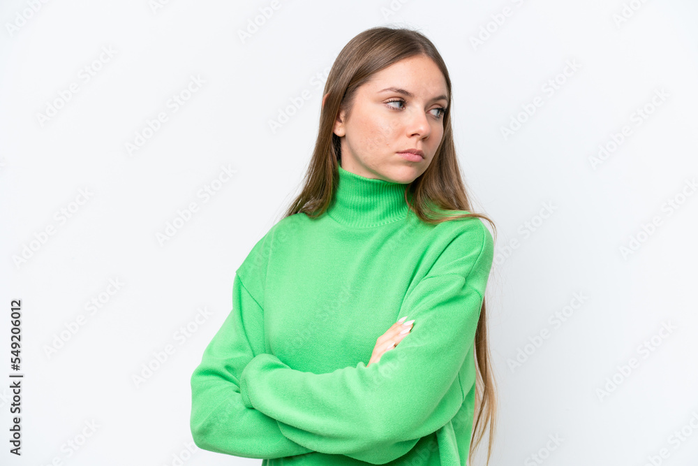 Young beautiful blonde woman isolated on white background keeping the arms crossed Young beautiful blonde woman isolated on white background keeping the arms crossed