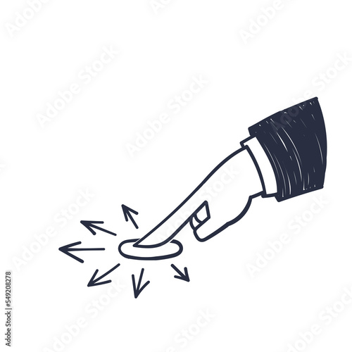 hand drawn doodle finger touch screen interaction icon illustration