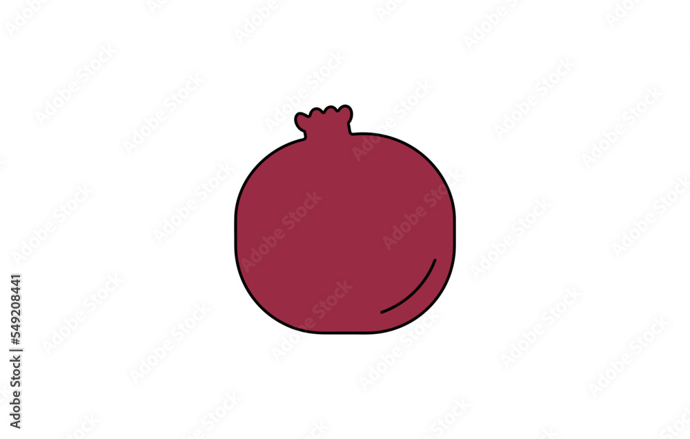 Pomegranate. Pomegranate flat design vector illustration isolated on white background. Vegetarian food. Healthy diet. Vector illustration design. Pomegranate. Pomegranate flat design vector illustration isolated on white background. Vegetarian food. Healthy diet. Vector illustration design.