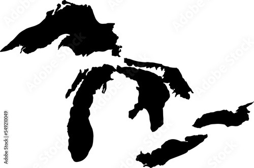 Obraz na plátne Great Lakes of North America Cutfile, cricut ,silhouette, SVG, EPS, JPEG, PNG, V