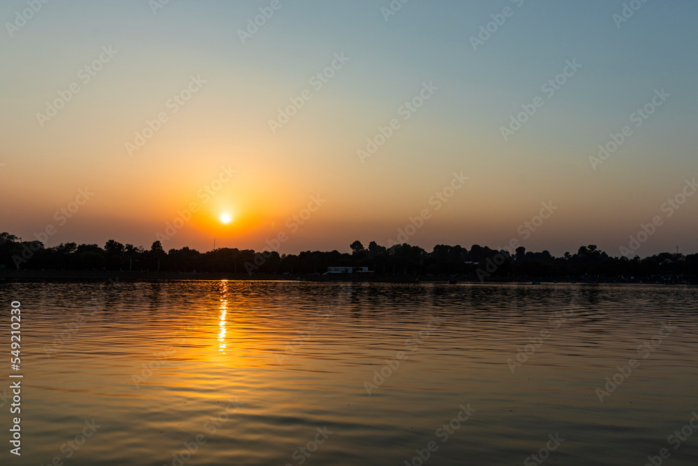 Sunset at Sukhna lake Chandigarh