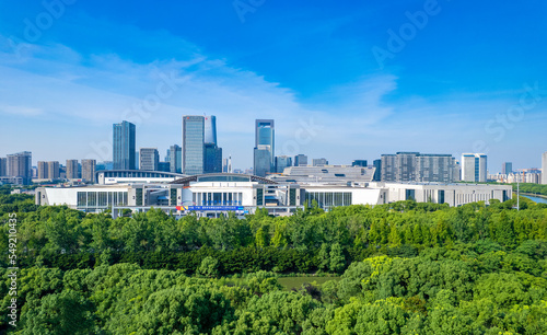 Urban environment of Ningbo International Convention and Exhibition Center  Zhejiang Province  China