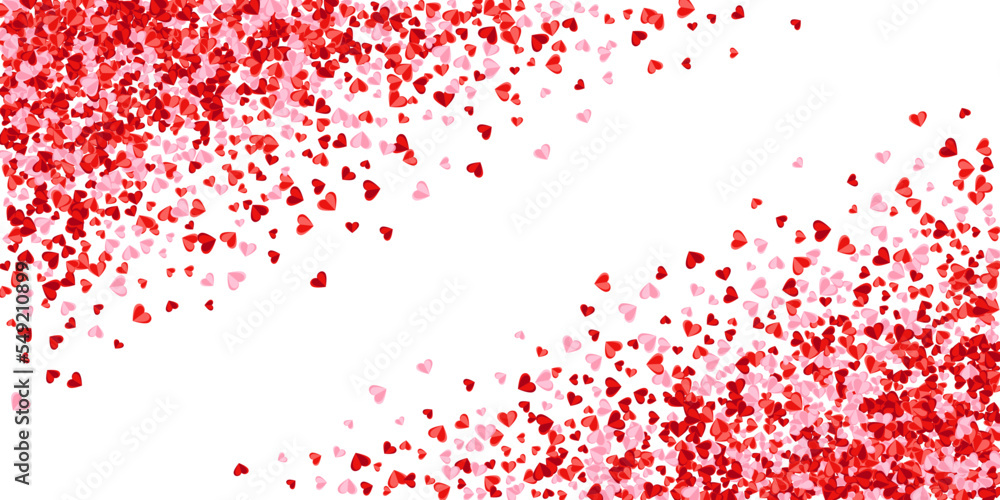 Paper 3D rosy heart shapes explosion vector background. Wedding decorative elements. Postcard
