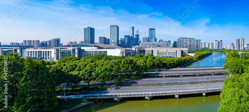 Urban environment of Ningbo International Convention and Exhibition Center, Zhejiang Province, China