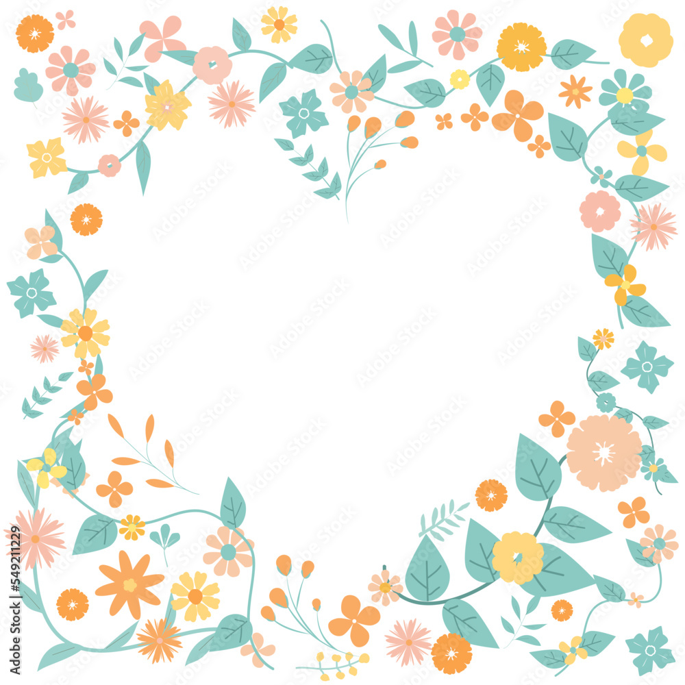 Pastel cute flower element in heart shape set for decoration of valentine or wedding card Pastel cute flower element in heart shape set for decoration of valentine or wedding card