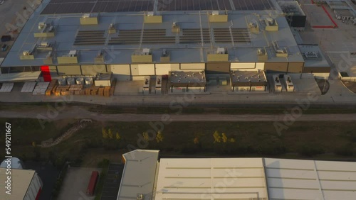 Industrial business park, warehouses, factories and logistics.