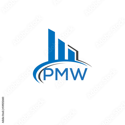 PMW letter logo. PMW blue image. PMW Monogram logo design for entrepreneur and business. PMW best icon.	
 photo