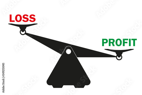 Profit and loss concept showing through weight machine. This is a profitable business illustration. Vector illustration eps 10 file. 