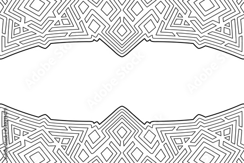 Vector art for coloring book with geometric border