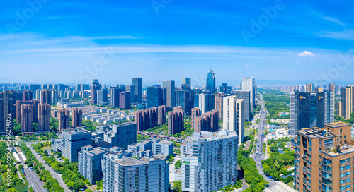 Urban scenery of the southern business district of Ningbo, Zhejiang Province, China