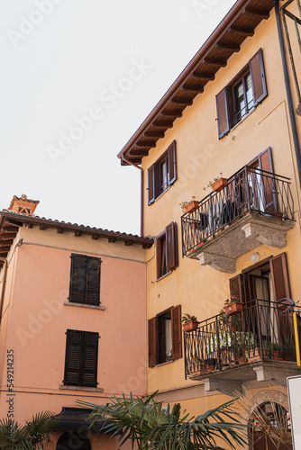 Old historic Italian architecture. Traditional European old town buildings