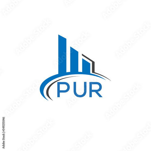 PUR letter logo. PUR blue image. PUR Monogram logo design for entrepreneur and business. PUR best icon.	
