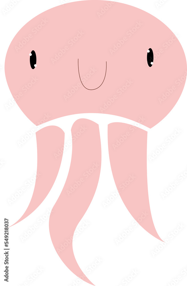 Cartoon jellyfish. Sea animal. Cartoon character. cute pink jellyfish Cartoon jellyfish. Sea animal. Cartoon character. cute pink jellyfish