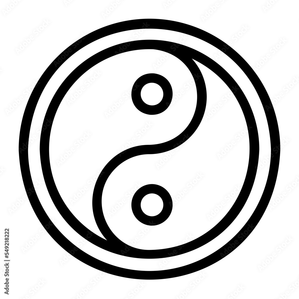 yin yang line icon yin yang line icon