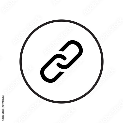 Wallpaper Mural Link button icon vector isolated on circle line background Torontodigital.ca