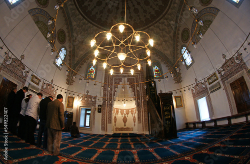 Canvas Print Located in Sultanahmet, Turkey, Firuz Aga Mosque was built in 1491