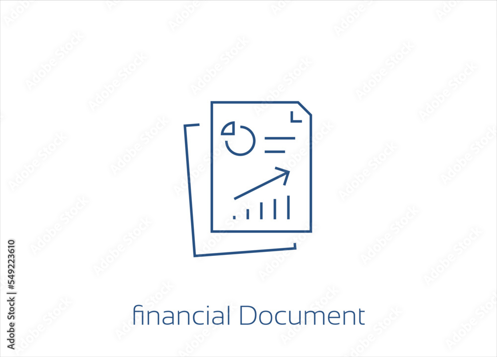 Financial Document, Financial report, Business Report Icon, Outline Vector Icon Design- Editable Stroke Financial Document, Financial report, Business Report Icon, Outline Vector Icon Design- Editable Stroke