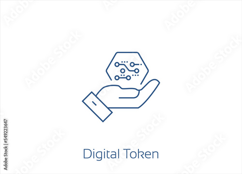 NFT technology, Non-fungible token, Blockchain, unique, crypto, digital Token Vector Icon Design- Editable Stroke