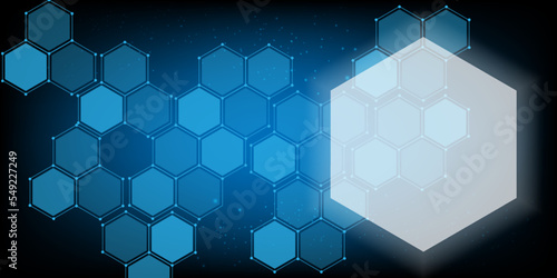 Hexagon security Electronic for safety with  hologram vector concept for future technology element background business screen