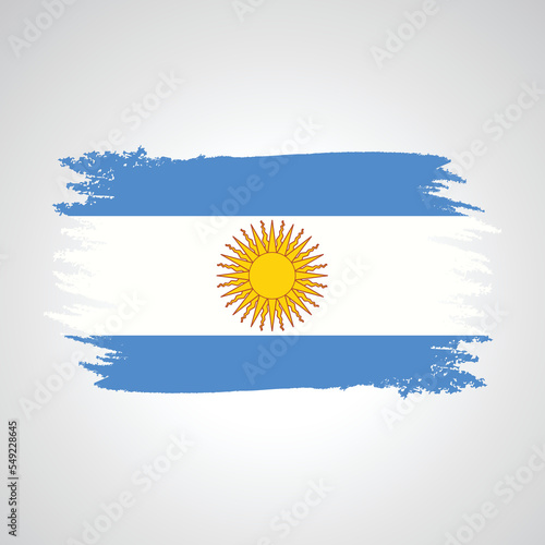 Argentina vintage flag in brush stroke