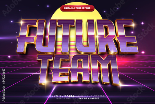 Retro Sci-Fi Futuristic 80s Editable Text Effect. Virtual Reality Tech