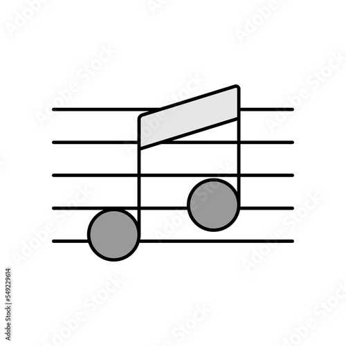 Stave and music notes vector grayscale icon