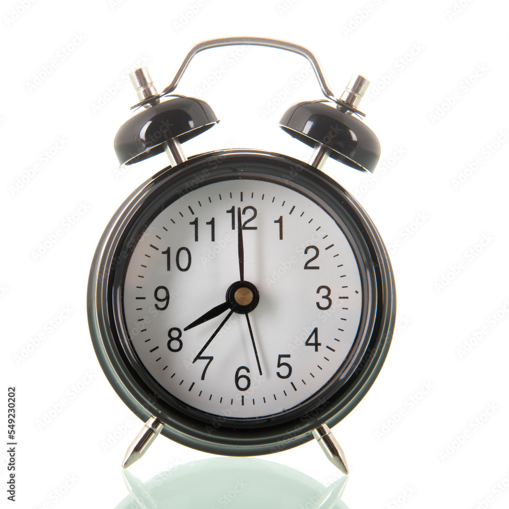 Black alarm clock at eight Black alarm clock at eight