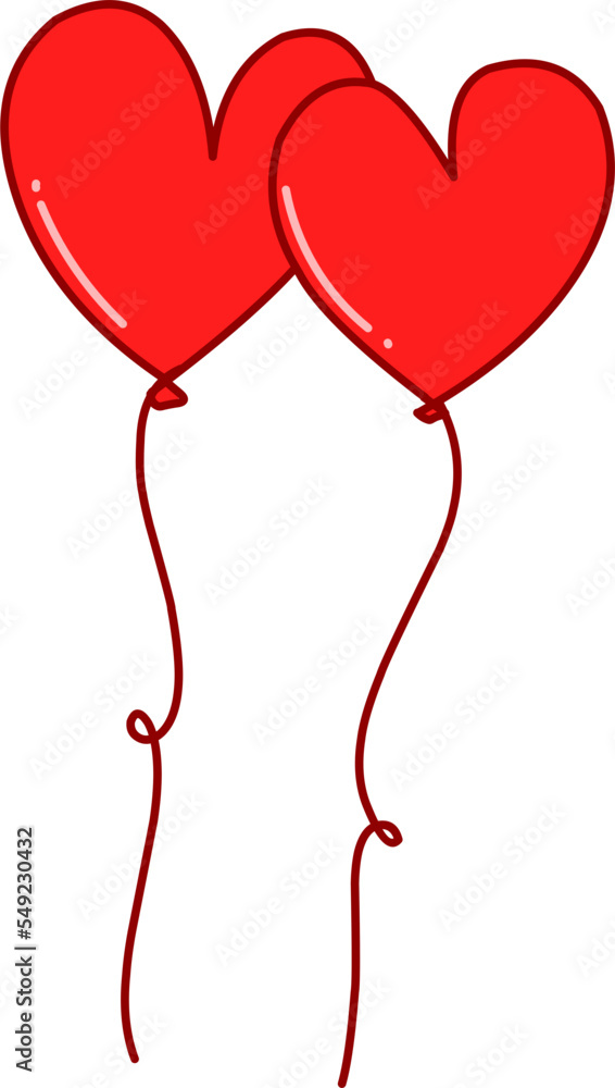 Valentine's day heart balloon illustration