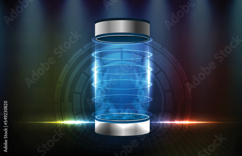 abstract background of futuristic neon colorful stainless tube