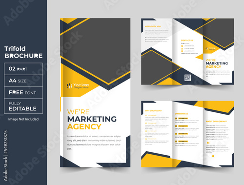 Modern company trifold brochure template