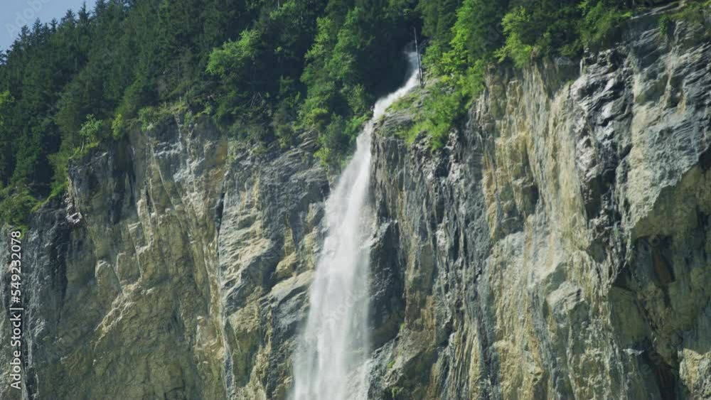 Close-up of a waterfall in Lauterbrunnen Valley, Switzerland Close-up of a waterfall in Lauterbrunnen Valley, Switzerland