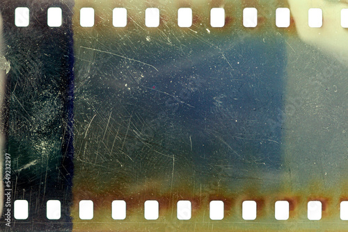 Dusty and grungy 35mm film texture or surface photo
