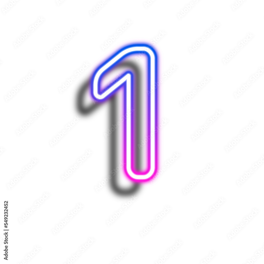 Glowing Neon Number One Glowing Neon Number One