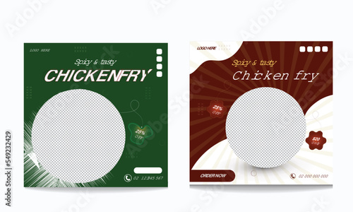 Food Social Media Post Design Vector Design Template and instagram promotion banner 