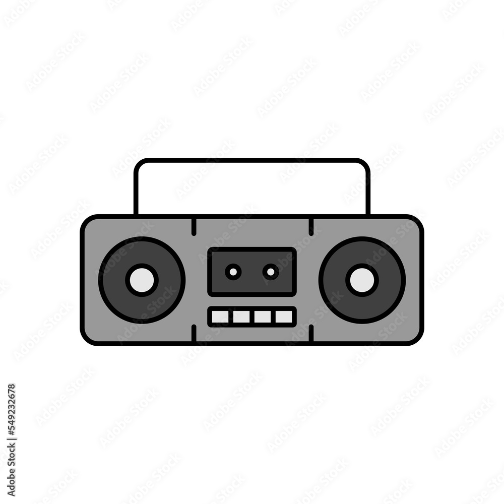 Boombox cassette stereo recorder vector icon Boombox cassette stereo recorder vector icon