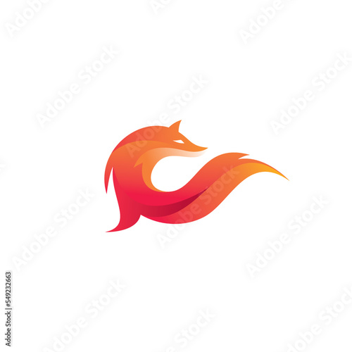 Fox Fire Logo. C Fox Logo Vector. Fox Illustration. Fox Animal