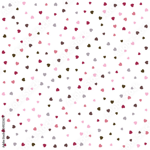 Seamless Hearts Pattern. Cute baby vector background with small hearts, kids girly print, 14 february Valentine backdrop