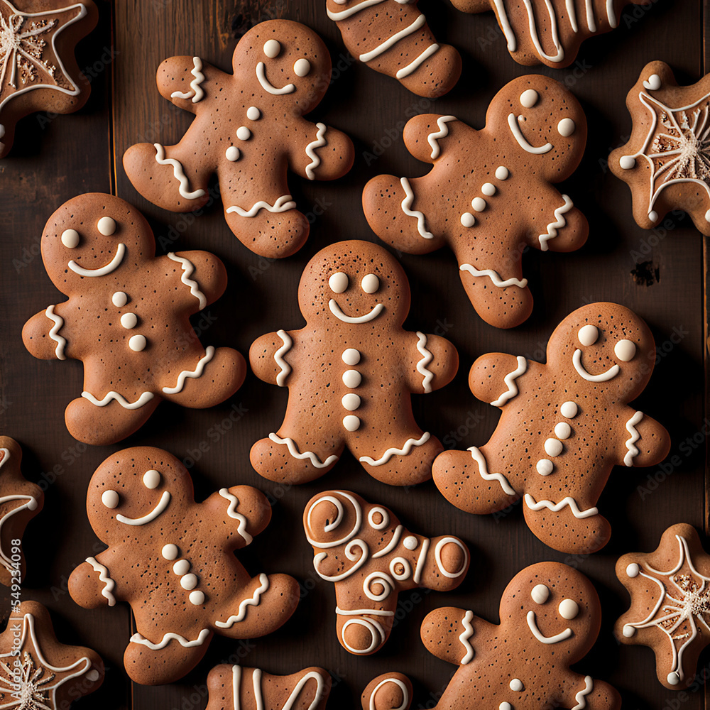 christmas gingerbread man cookies scattered on a table christmas gingerbread man cookies scattered on a table