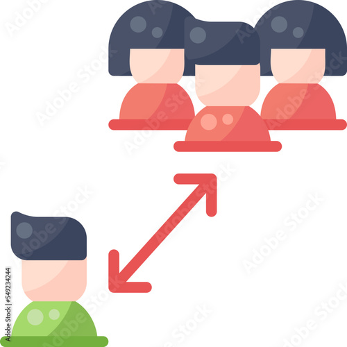 Isolation Social Distancing flat icon