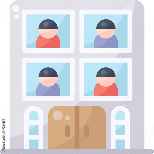 Room Isolation Social Distancing flat icon
