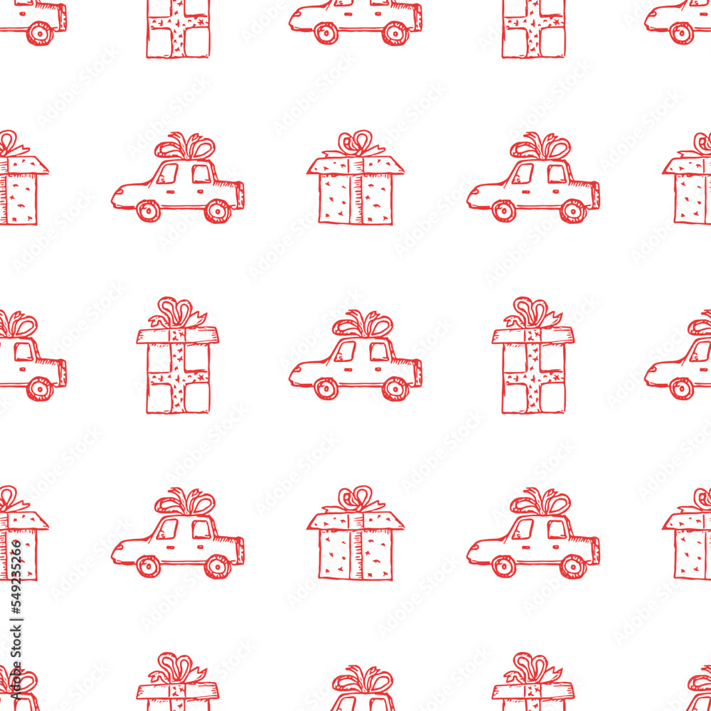 Seamless christmas pattern. christmas ornament. Doodle illustration with new year icons Seamless christmas pattern. christmas ornament. Doodle illustration with new year icons