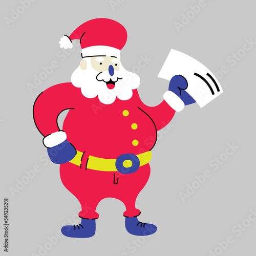 Santa claus character pose vector. Santa claus character illustration vector