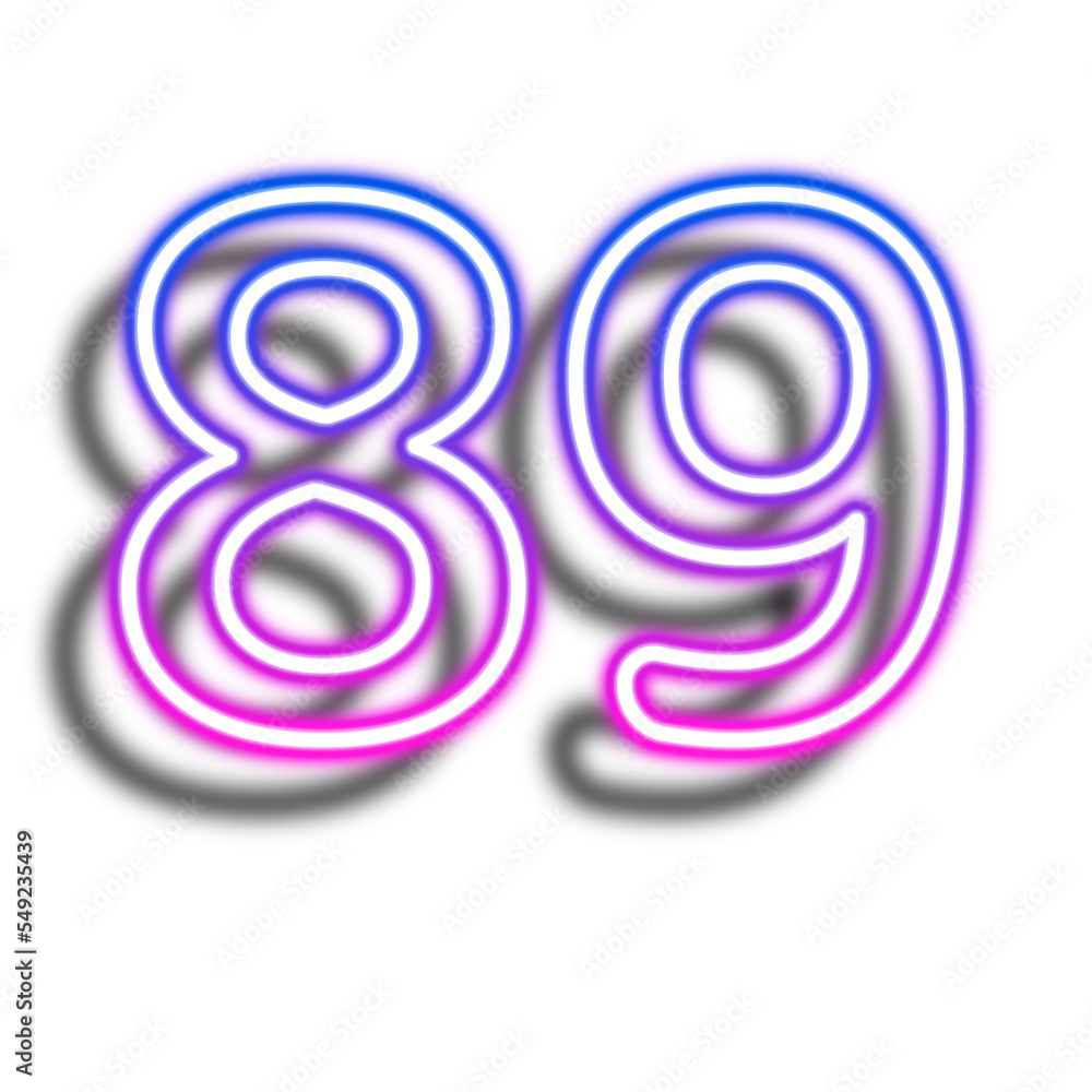 Glowing Neon Number Eighty Nine Glowing Neon Number Eighty Nine