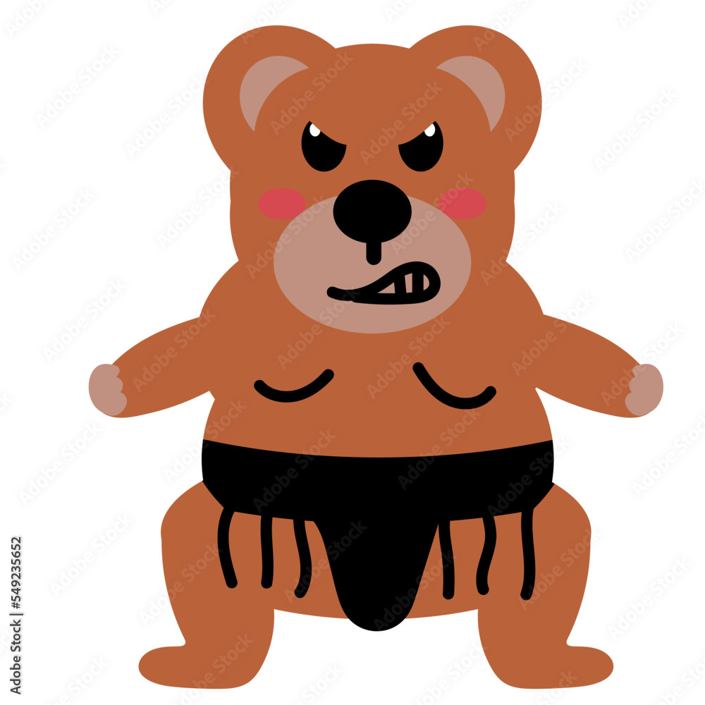 Obraz premium cute bear hand drawn childish element vector