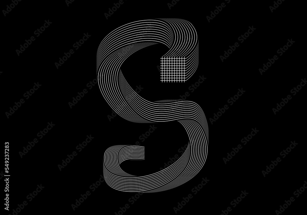 Fototapeta premium Hand drawn S letter. Abstract S letter.