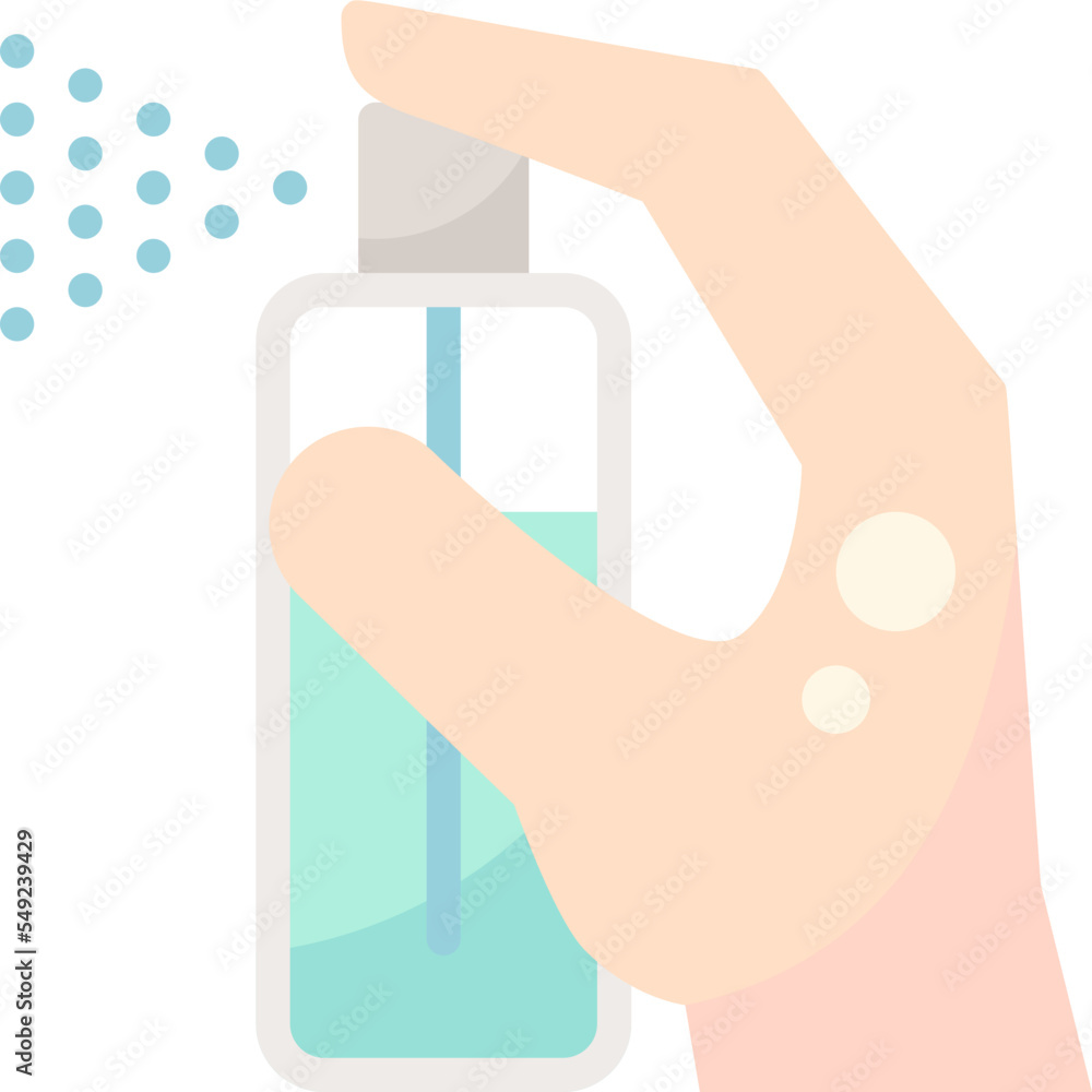 Fototapeta premium Spray Alcohol Cleaning Virus Spread flat icon