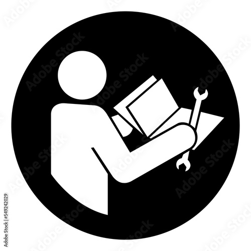 Read Technical Manual Before Servicing Symbol Sign, Vector Illustration, Isolate On White Background Label .EPS10
