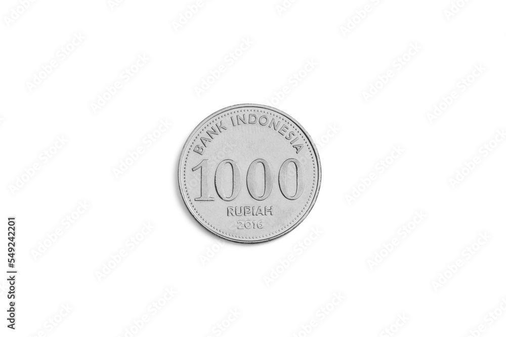 Indonesian coin currency with a nominal value of 1000 rupiah isolated ...