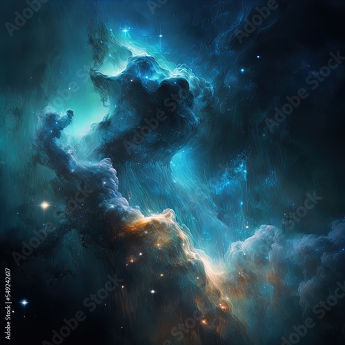 Glittering constellations of stars and nebula. 